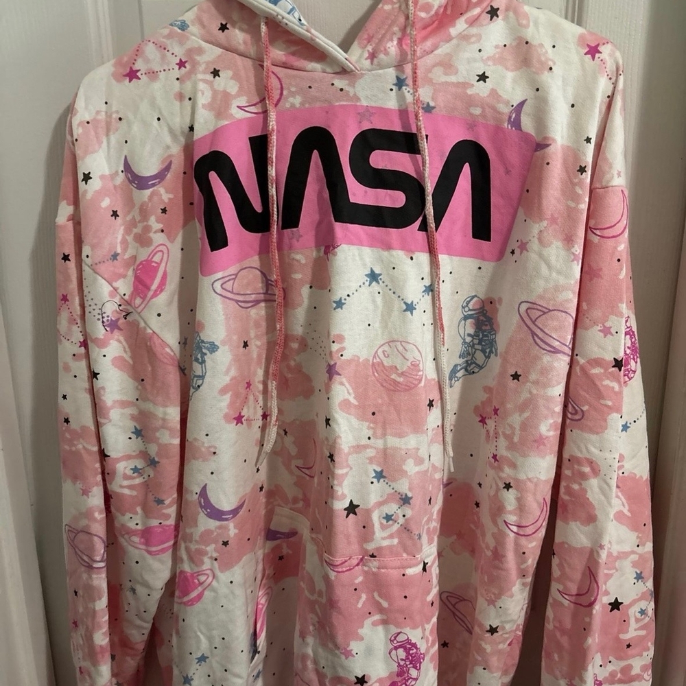 NASA Pink and White Women's Hoodie